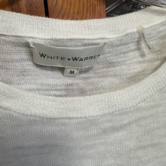 White + Warren White Short Sleeve Wrap Tie T-Shirt Top - Medium - Picture 3 of 3